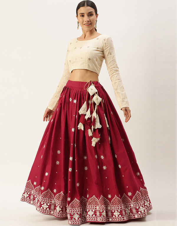 White Pure Cotton Lehenga Choli