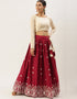 White Pure Cotton Lehenga Choli Closure View