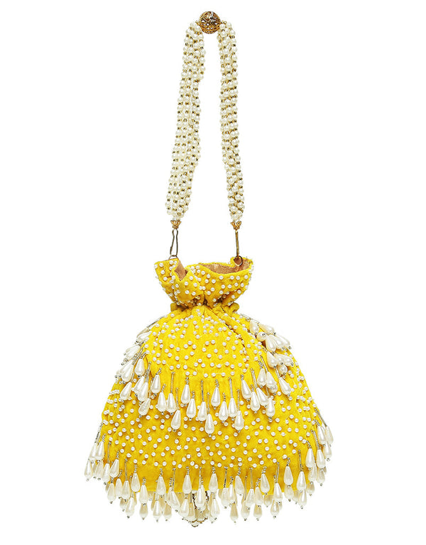 Beige Heavy Designer Handworked Clutches-Accessories