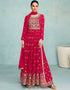 Pink Faux Georgette Palazzo Suit