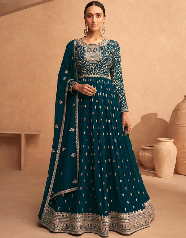 Rama Faux Georgette Pant Anarkali