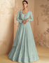 Sky Faux Georgette Pant Anarkali