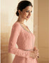 Peach Faux Georgette Pant Anarkali Closure View