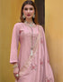 Pink Georgette Pant Straight Closure View