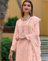 Peach Georgette Pant Straight Closure View