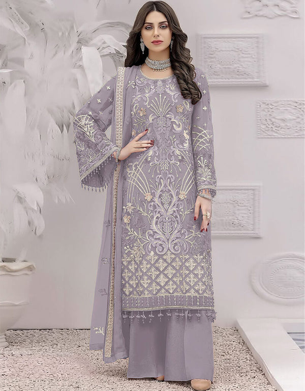 Levender Faux Georgette Palazzo Straight