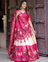 Pink Dola Silk Lehenga Choli Closure View