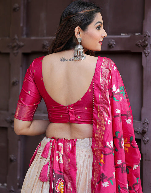 Pink Dola Silk Lehenga Choli Salwar Kameez