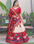 Red Dola Silk Lehenga Choli Closure View
