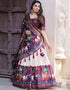 Wine Dola Silk Lehenga Choli Closure View