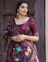 Wine Dola Silk Lehenga Choli Back View