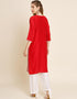 Red Soft Chinon Na Straight Salwar Kameez