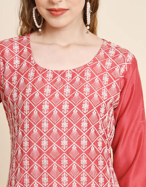 Light Red Soft Chinon Na Straight Back View