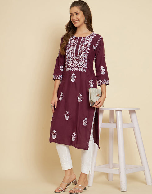 Wine Soft Slub Cotton Na Straight Closure View