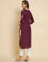 Wine Soft Slub Cotton Na Straight Salwar Kameez