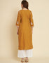 Mustard Soft Slub Cotton Na Straight Salwar Kameez