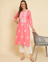 Pink Soft Slub Cotton Na Straight Closure View