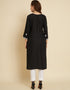 Black Soft Slub Cotton Na Straight Salwar Kameez
