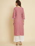 Pink Soft Slub Cotton Na Straight Salwar Kameez