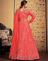 Neon Art Silk Lehenga Choli Back View