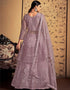 Mauve Soft Net Lehenga Choli Back View