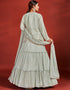 Sage Georgette Lehenga Choli Back View