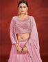 Pink Georgette Lehenga Choli Closure View