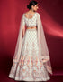 White Georgette Lehenga Choli Back View