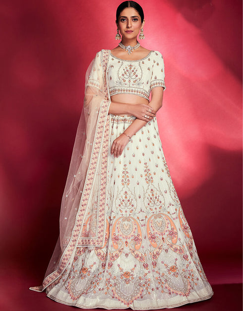 White Georgette Lehenga Choli