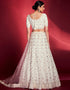 White Georgette Lehenga Choli Back View
