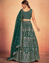 Green Georgette Lehenga Choli Back View