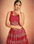 Red Georgette Lehenga Choli Closure View