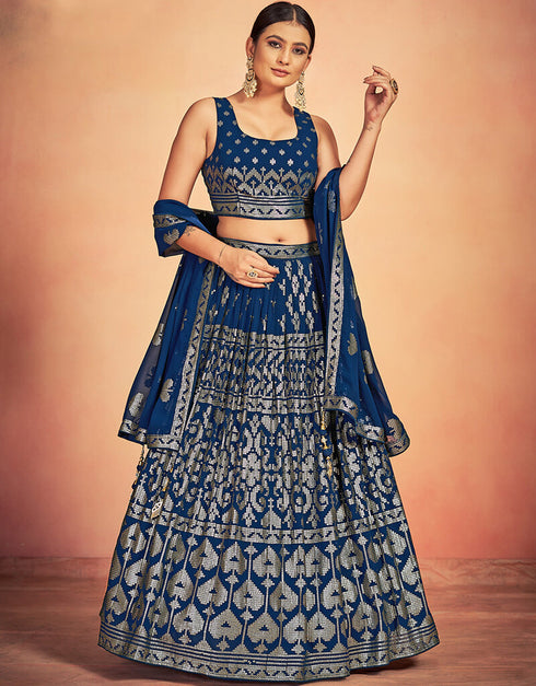 Blue Georgette Lehenga Choli