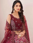 Burgundy Soft Net Lehenga Choli Salwar Kameez