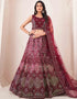Burgundy Soft Net Lehenga Choli