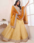 Yellow Georgette Lehenga Choli Closure View
