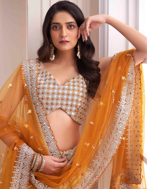 Yellow Georgette Lehenga Choli Salwar Kameez