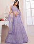 Lilac Soft Net Lehenga Choli Closure View