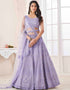 Lilac Soft Net Lehenga Choli