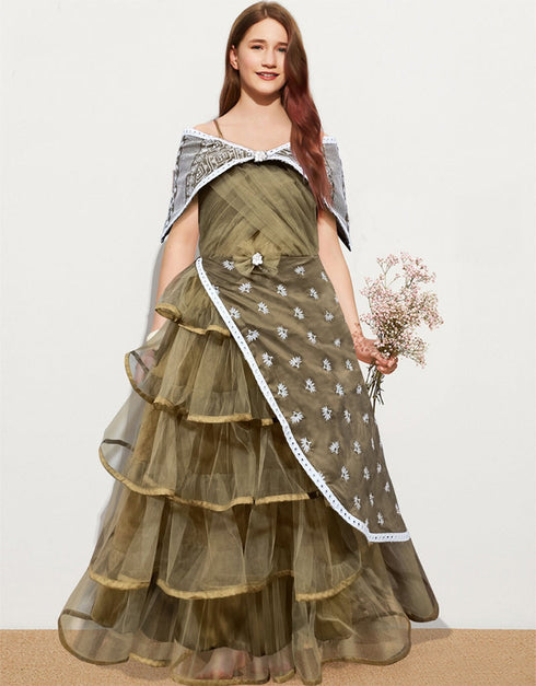 Multi Gown Muslin With Soft Net