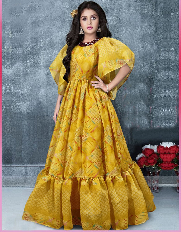Yellow Gown Chanderi