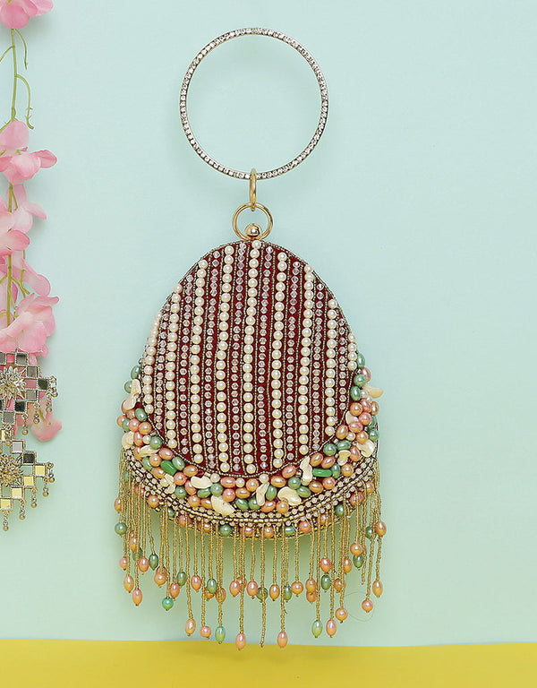 Black Heavy Designer Handworked Clutches-Accessories