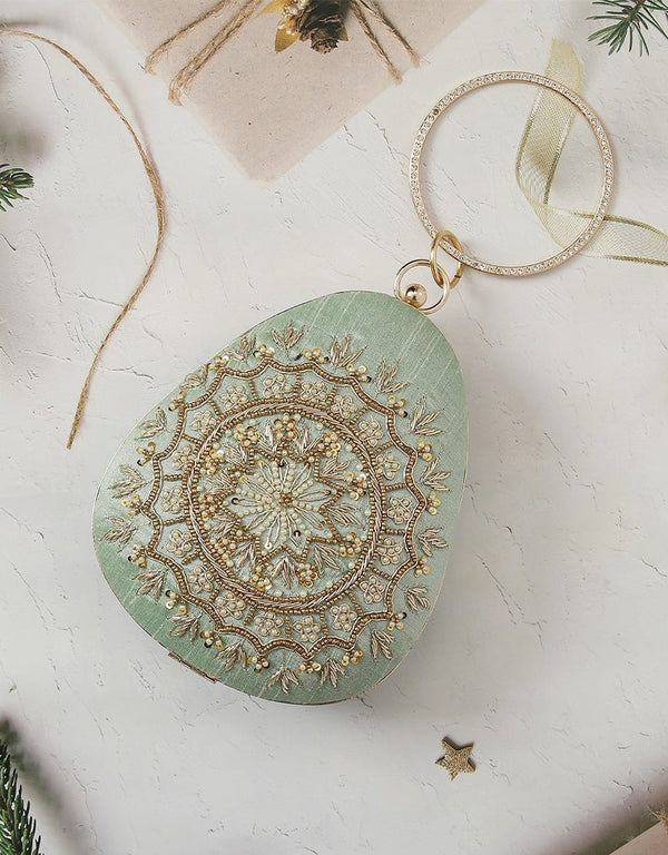 Gold Heavy Designer Handworked Clutches-Accessories