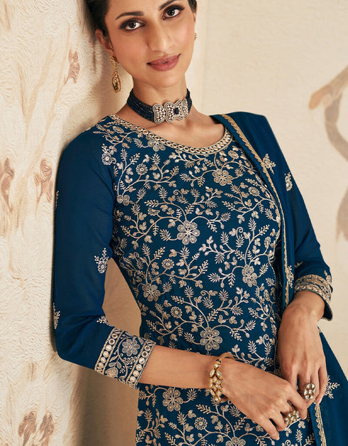 Rama Georgette Sharara Suit Closure View