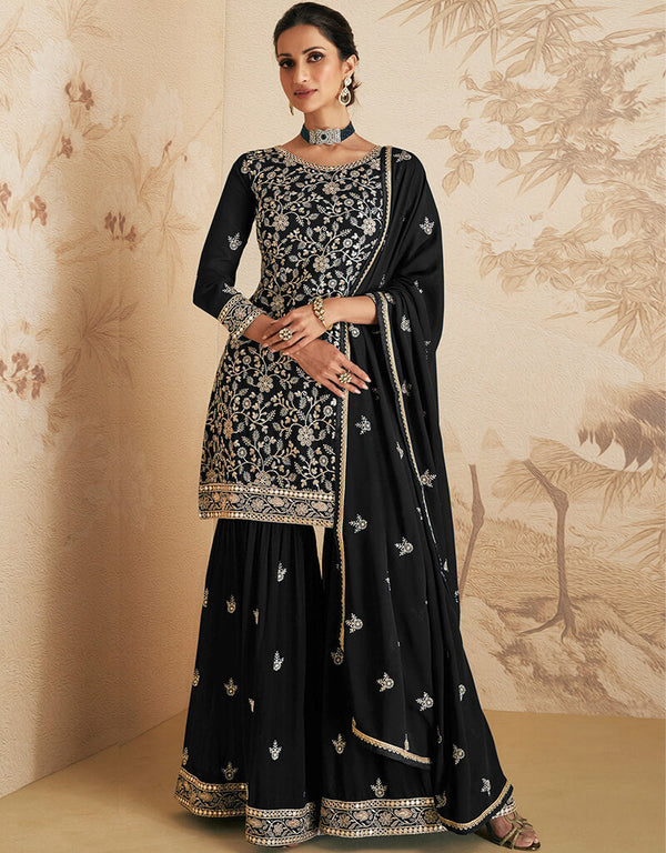 Black Georgette Sharara Suit