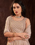 Peach Georgette N/A Anarkali Back View