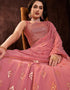 Pink Georgette N/A Anarkali Back View