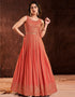 Orange Georgette N/A Anarkali Closure View