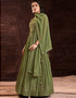Green Georgette N/A Anarkali Closure View
