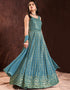 Blue Georgette N/A Anarkali Closure View